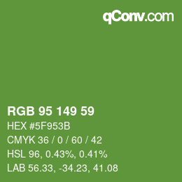 カラーコード: RGB 95 149 59 | qconv.com