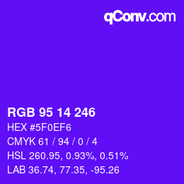 Color code: RGB 95 14 246 | qconv.com