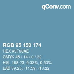 Color code: RGB 95 150 174 | qconv.com