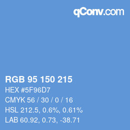 Color code: RGB 95 150 215 | qconv.com