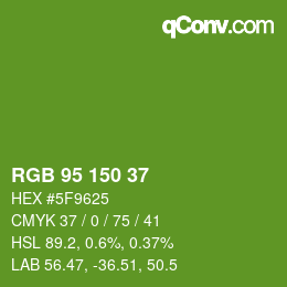 カラーコード: RGB 95 150 37 | qconv.com