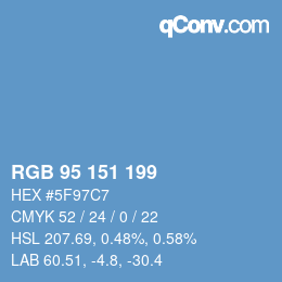 Color code: RGB 95 151 199 | qconv.com