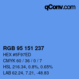 Color code: RGB 95 151 237 | qconv.com