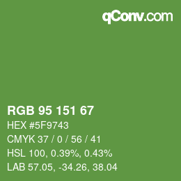 Color code: RGB 95 151 67 | qconv.com