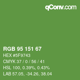 Color code: RGB 95 151 67 | qconv.com