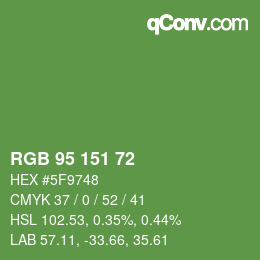 Color code: RGB 95 151 72 | qconv.com