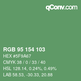 Color code: RGB 95 154 103 | qconv.com