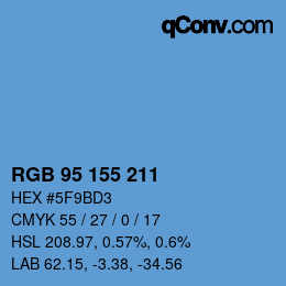 Color code: RGB 95 155 211 | qconv.com