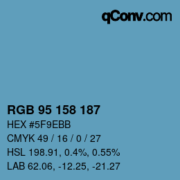 Color code: RGB 95 158 187 | qconv.com