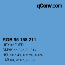Color code: RGB 95 158 211 | qconv.com