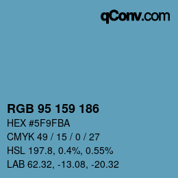 Color code: RGB 95 159 186 | qconv.com
