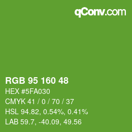 Color code: RGB 95 160 48 | qconv.com