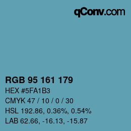 Color code: RGB 95 161 179 | qconv.com