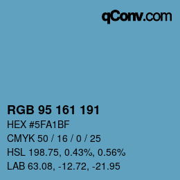 Color code: RGB 95 161 191 | qconv.com