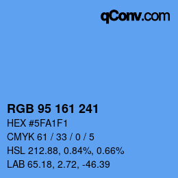 Color code: RGB 95 161 241 | qconv.com