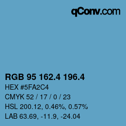 カラーコード: RGB 95 162.4 196.4 | qconv.com