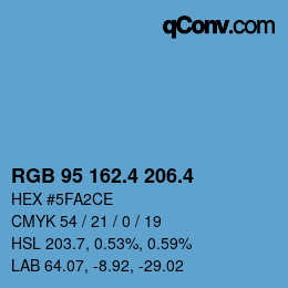 カラーコード: RGB 95 162.4 206.4 | qconv.com