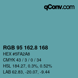 Color code: RGB 95 162.8 168 | qconv.com