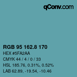 Color code: RGB 95 162.8 170 | qconv.com