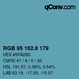 Color code: RGB 95 162.8 179 | qconv.com