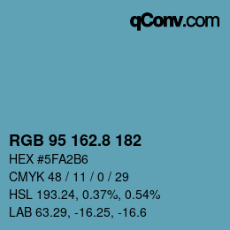 Color code: RGB 95 162.8 182 | qconv.com