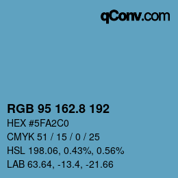 カラーコード: RGB 95 162.8 192 | qconv.com
