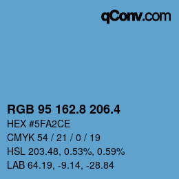 カラーコード: RGB 95 162.8 206.4 | qconv.com