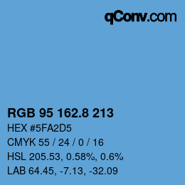 カラーコード: RGB 95 162.8 213 | qconv.com