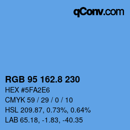 Color code: RGB 95 162.8 230 | qconv.com