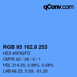 Farbcode: RGB 95 162.8 253 | qconv.com