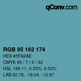 Color code: RGB 95 162 174 | qconv.com