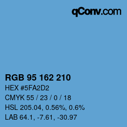 Color code: RGB 95 162 210 | qconv.com