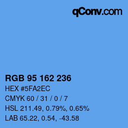 Color code: RGB 95 162 236 | qconv.com