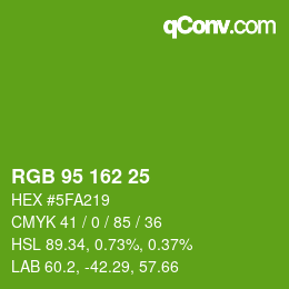 Color code: RGB 95 162 25 | qconv.com
