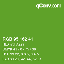 カラーコード: RGB 95 162 41 | qconv.com