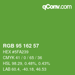 Color code: RGB 95 162 57 | qconv.com