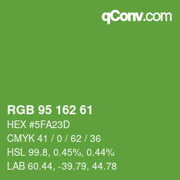 カラーコード: RGB 95 162 61 | qconv.com