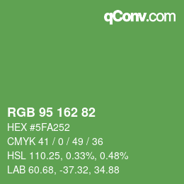 Color code: RGB 95 162 82 | qconv.com