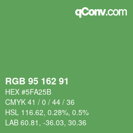 Color code: RGB 95 162 91 | qconv.com