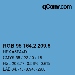 カラーコード: RGB 95 164.2 209.6 | qconv.com