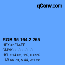 Color code: RGB 95 164.2 255 | qconv.com