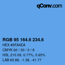 カラーコード: RGB 95 164.6 234.6 | qconv.com