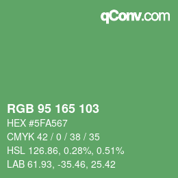 Color code: RGB 95 165 103 | qconv.com