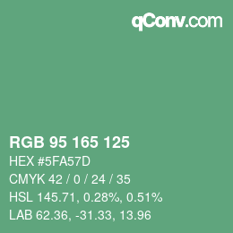 Color code: RGB 95 165 125 | qconv.com