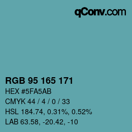 Código de color: RGB 95 165 171 | qconv.com