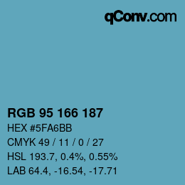 Color code: RGB 95 166 187 | qconv.com