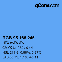 Color code: RGB 95 166 245 | qconv.com