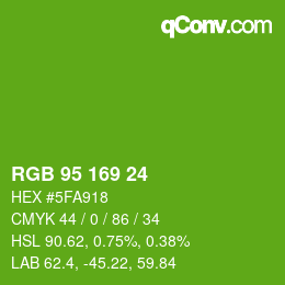 Color code: RGB 95 169 24 | qconv.com