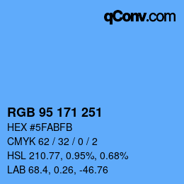 Color code: RGB 95 171 251 | qconv.com