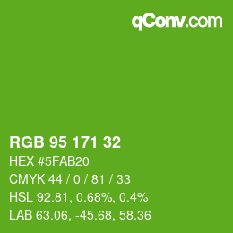 Color code: RGB 95 171 32 | qconv.com